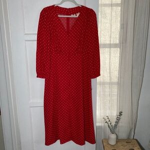 Levi's Red Polka Dot Midi Dress